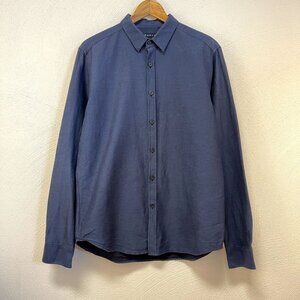 Theory Mens Navy Long-Sleeve Button-Up Shirt - Size L  100% Cotton